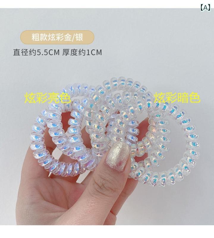 ヘアアクセサリー レディース ノーブランド シンプル 髪留め マーメイド 電話 コード ヘア バンド 女の子 つや消し シームレス ヘッド バンド 太い ポニーテール 韓国 イン シンプル ゴム バンド 1