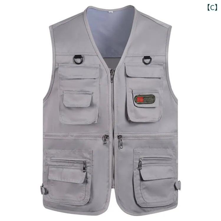 迷彩 ジャケット ミリタリー メンズ カモフラ アウター 迷彩 ジャケット ミリタリー メンズ カモフラ アウター 春秋 馬 甲 男 工 装 釣り ベストの 大きいサイズ 多 ポケットの 肩の 新型の 馬は 外でお父さんの 服を 着ます。