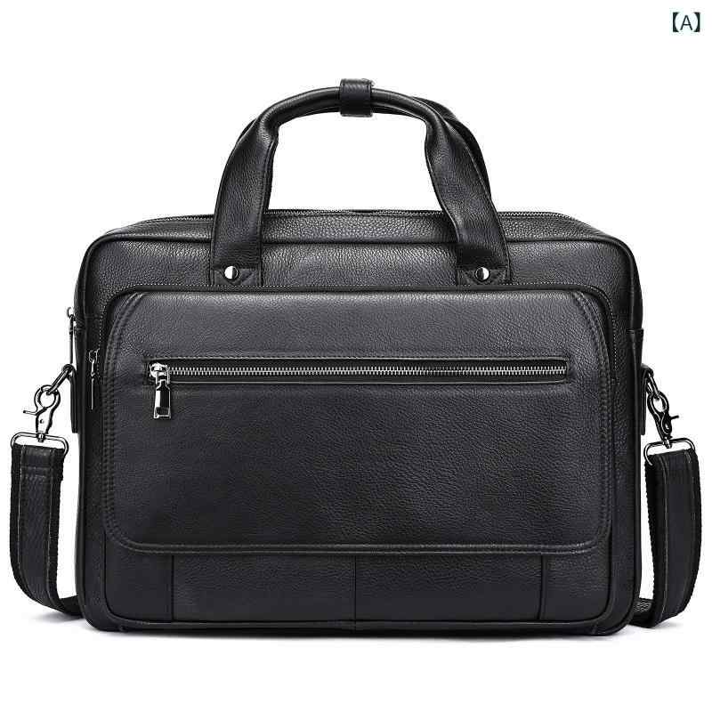 A4対応 通勤バッグ 自立型 トートバッグ 高機能 メンズバッグ A4対応 通勤バッグ 自立型 トートバッグ 高機能 メンズバッグ ビジネス 通勤 トップ 牛革 男性 ブリーフケース 革 男性 カバン レトロ カジュアルショルダーバッグ パソコン バッグx2