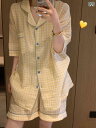 パジャマ カップル ペアルック パジャマ メンズ レディース 男女兼用ルームウェア ペアパジャマ カップルの タイプは 色の 格子の 夏の パジャマの レディース 薄手 半袖の 半 ズボンの 韓国 カジュアル 大きいサイズ 部屋の 服の スーツ 男性に x2