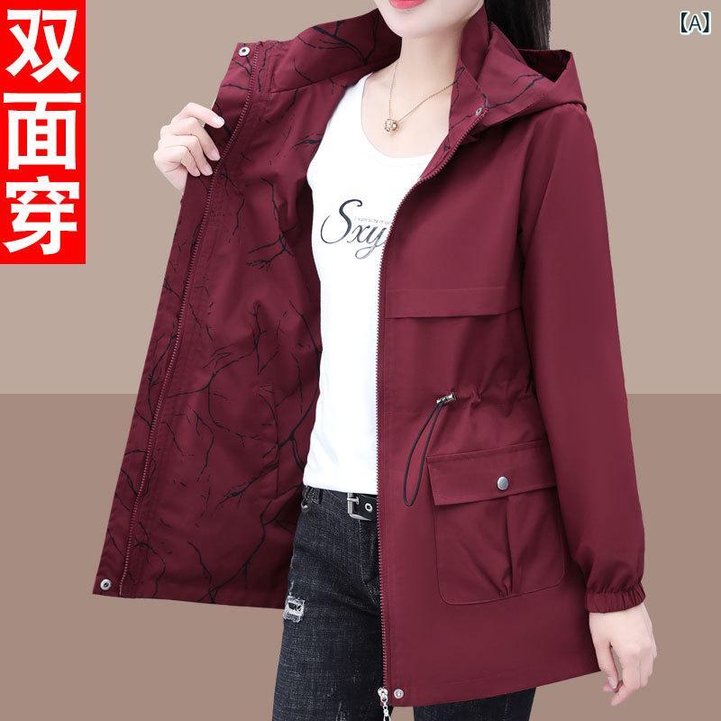 ショート丈 パーカー 羽織り用 アウター 春アウター ショート丈 パーカー 羽織り用 アウター 春アウター クロスボーダーの 両面に 女性 カジュアル コートを...