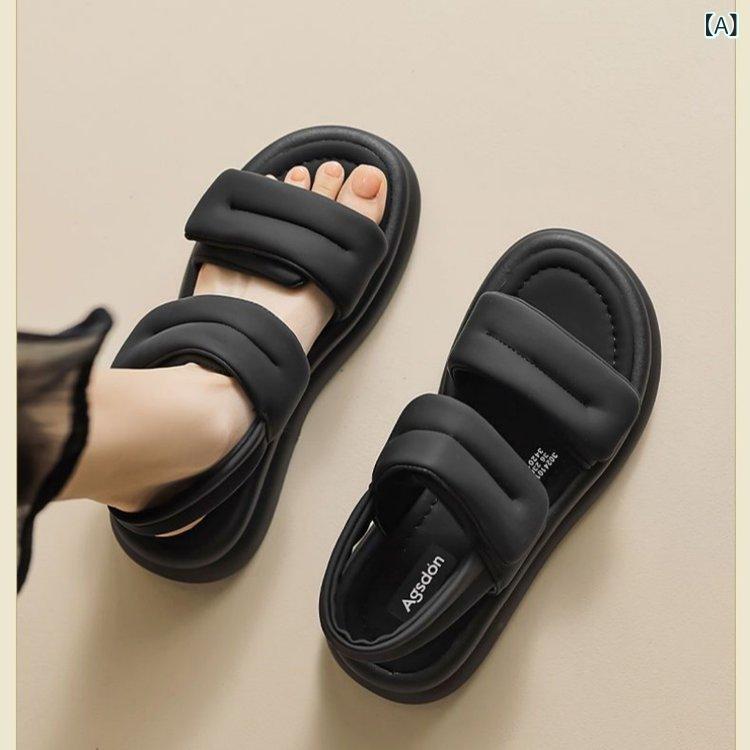 サンダル レディース 厚底 ウェッジソール 軽量 スポーツサンダル レディース スポーツ 歩きやすい シンプル かわいい 脱げにくい ストラップサンダル 黒 ベージュ ネイビー ブラウン レディース 女の子 婦人 ハイエンド ファッション カジュアル パ