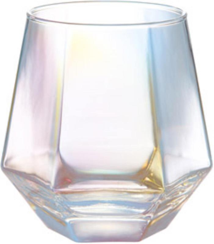 丸辰(Marutatsu) コップ ガラス おしゃれ グラス 300ml 6面 輝く シャイニング オーロラグラス 300ml ギフト 化粧箱入り 35261