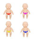 楽天新風堂蓄光 ベイビー 人形 赤ちゃん ミニ 4個セット 玩具 ストレス解消 おもちゃ 約6.5cm 11675
