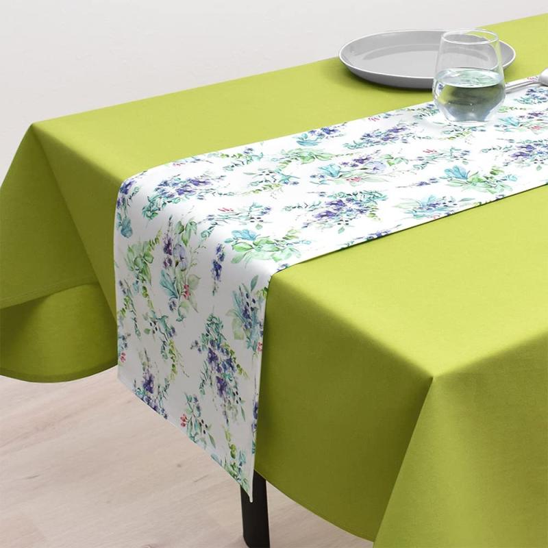 テーブルランナー ラミネート 防水 北欧 テーブルセンター 210cm 拭ける 花柄 ボタニカル ブルー スタイルデコール W2700730