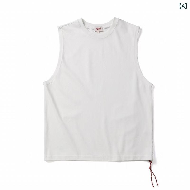 吸湿速乾 冷感 涼しい 薄手 スポーツ ストレッチ 25 SS日 系 レトロ 色 綿 スタイル 無休 カン 肩 ベスト t シャツ