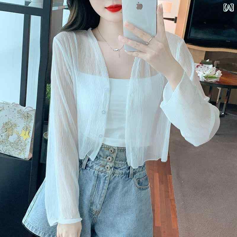 &quotレディース ラッシュガード 水陸両用 ウェア 紫外線対策 水着 &quot &ampquotレディース ラッシュガード 水陸両用 ウェア 紫外線対策 水着 &ampquot レディース 白い シフォン カーディガン 夏用の 薄手 冷感 トップス ブラウス 日焼け防止