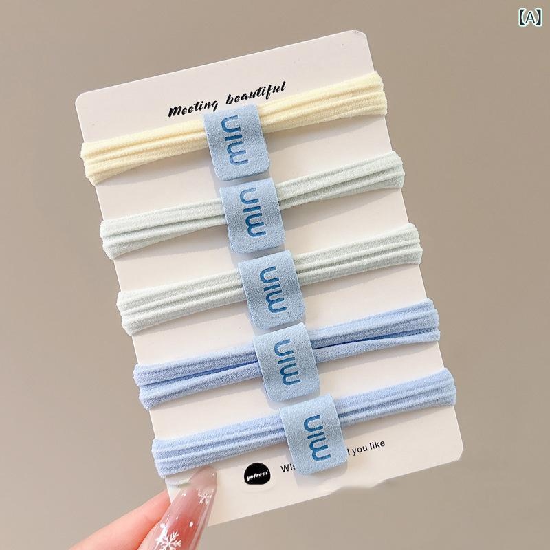 ヘアアクセサリー レディース ノー シンプル 髪留め 海 塩の 青い 髪の ひもの レディース 継ぎ目が な..