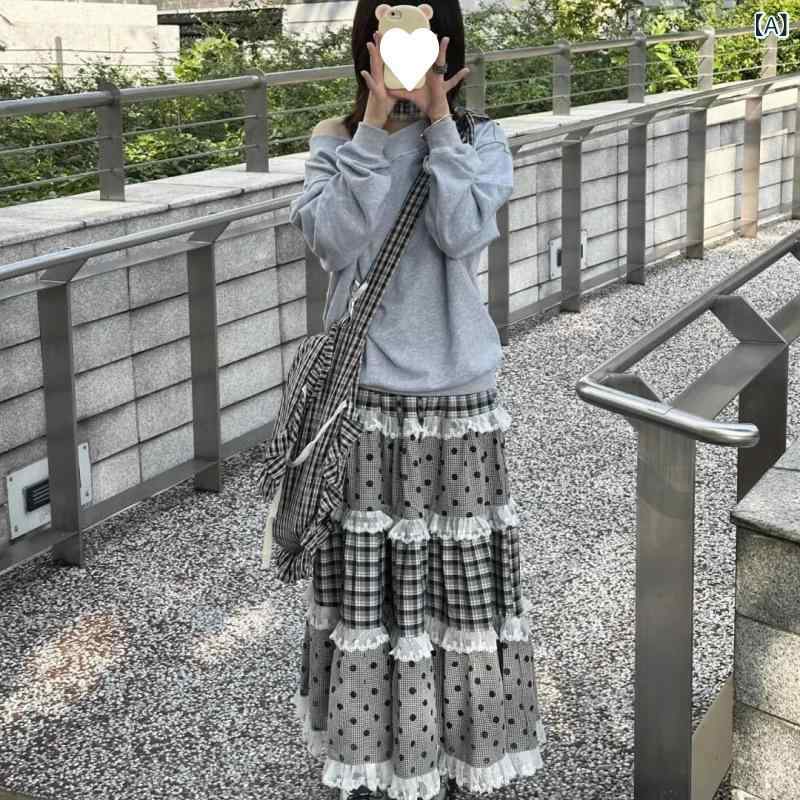ティアードスカート ロング 白 黒 フレア レディース ボトムス 春夏 おしゃれ かわいい 無地 ギンガムチェック ロングスカート フレアスカート Aライン ふんわり 薄手 裏地あり ウエストゴム カジュアル シンプル きれいめ ガーリー 多層 レース