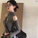 トップス ケープ レディース ブラウス オフショル ワンショルダー フォーマル きれいめブラウス 夏 ネイビー オケージョン 卒業式 入学式 半高 襟の 肩の 透かし彫りの 長袖の タイトな t シャツ レディース 秋 ギャルの 底の シャツ 感の 短い