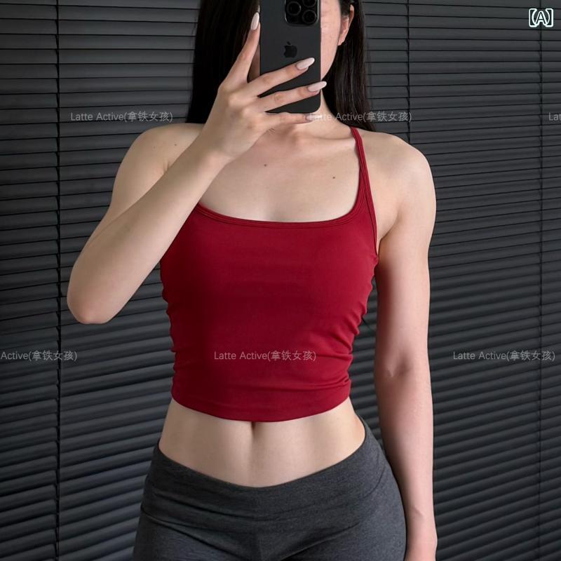 吸湿速乾 冷感 涼しい 薄手 スポーツ ストレッチ ラテ ガール スポーツ 下着 美しい 背中 耐衝撃 ランニング フィットネス アウターウェア 速乾 サスペンダー ヨガ ベスト セクシー