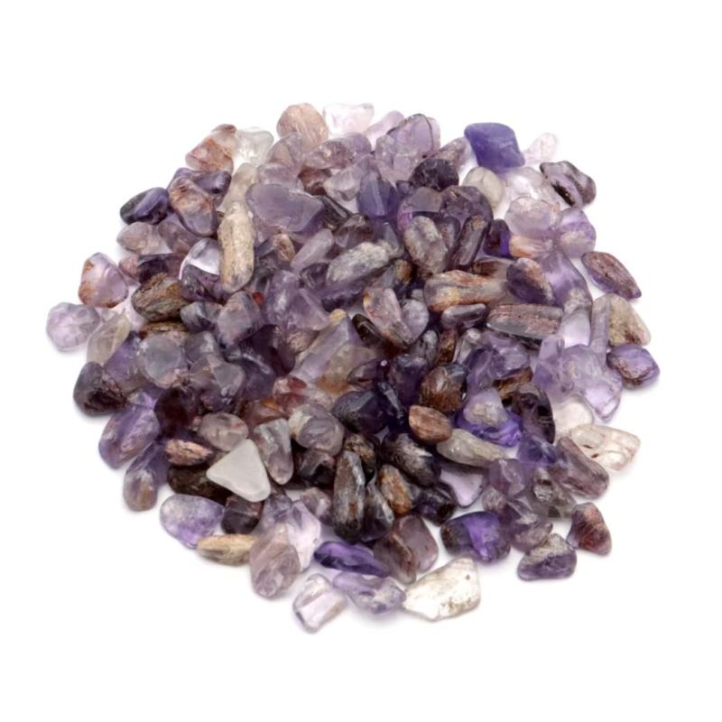 [GOLD STONE] アメジスト エレスチャル 小粒 さざれ石 100g 紫水晶 天然石 パワーストーン 浄化グッズ 2月 誕生石