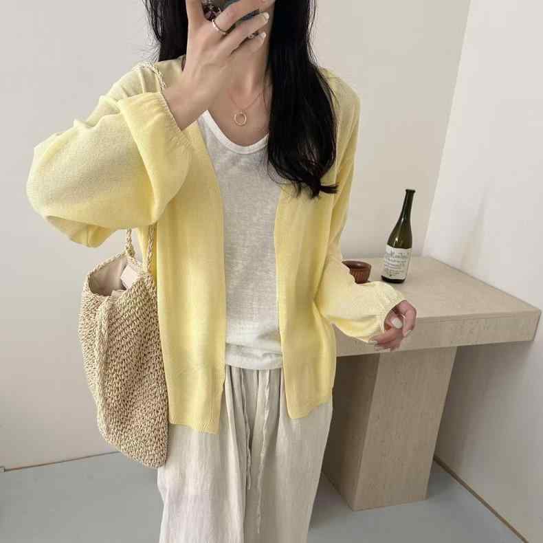 &quot冷感 レディースニット 薄手 サマーカーデ 夏用羽織 UVケア &quot &ampquot冷感 レディースニット..