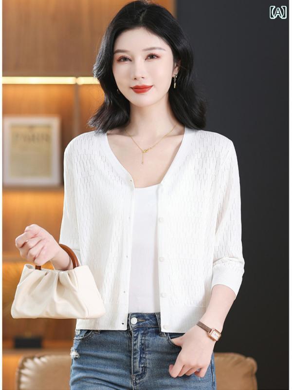 &quotUVカット アウター 日焼け防止 羽織 夏用 カーディガン &quot &ampquotUVカット アウター 日焼け防止 羽織 夏用 カーディガン &ampquot 夏の 新型 ニットカーディガンの 女性と スカートの 氷 糸の 薄手 上着の エアコンの シャツ 薄手