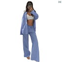ワンピース 夏 レディース 半袖 ロング丈 体型カバー 綿100% 涼しい 211483 夏 商品 欧米 ファッション ストライプ カジュアル シンプル レディース 長袖長 ズボン ゆったり セットx2