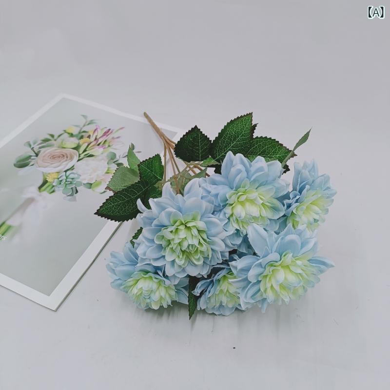 造花 インテリア ブーケ 花束 フェイクフラワー アーティフィシャルフラワー 蒲公英 チューリップ 結婚式 DIY パーティー 撮影 美術館 ホーム 庭園 キッチン オフィス 喫 パーティー 部屋 飾り 人工植物 観賞植物 ただの 大 麗 菊は x2