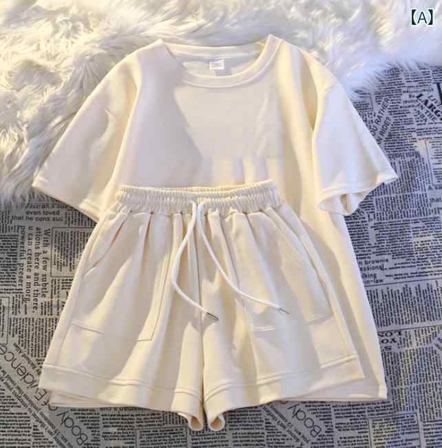 セットアップ レディース トップス ワイドパンツ 上下 2点セット 半袖 ブラウス 長ズボン モノトーン ..