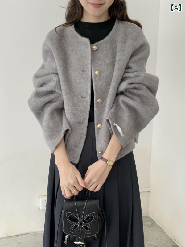 ショート丈 パーカー 羽織り用 アウター 春アウター ショート丈 パーカー 羽織り用 アウター 春アウター 806 韓国 24 冬型 金属 ボタンの 小さい 香...