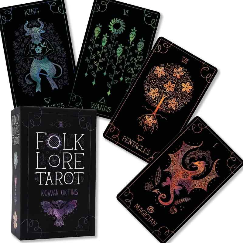 フォークロア タロット Folklore Tarot 【タロット占い解説書付き】【正規品】メーカー：U.S. Games Systems, Inc.アーティスト：ローワン・オーティンズ（Rowan Ortins）枚数：78枚；カードサイズ：70x121mmタロット占いミニ解説書（タロットカードの基本知識、カードの解説、占い方等を記載。商品専用の解説書ではありません。全56ページ）メーカーオリジナルの英文解説書