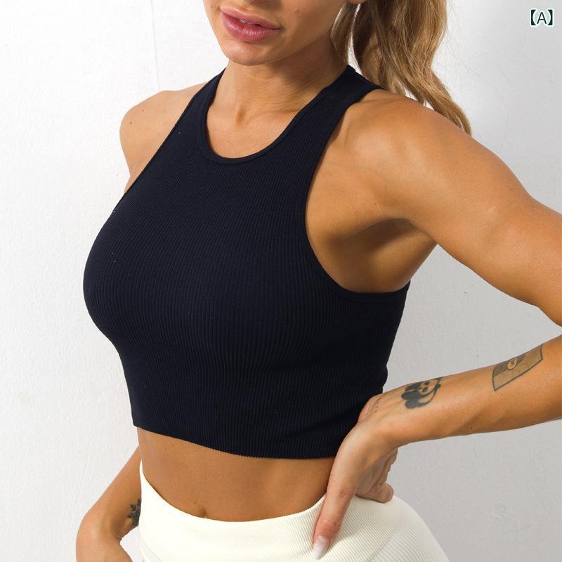 吸湿速乾 冷感 涼しい 薄手 スポーツ ストレッチ 夏の シームレス ヨガ フィットネス 小 ベスト 女性 速乾 運動 ねじ 色 小 ベスト ギャル 外 着