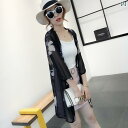"接触冷感 カーディガン 夏用 涼しい羽織 ひんやり カーディガン " &quot接触冷感 カーディガン 夏用 涼しい羽織 ひんやり カーディガン &quot 夏の マントの 海辺の 休暇の シフォンの 日焼け防止の 服の レディース中で 長い タイ