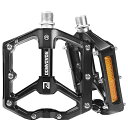 ROADNADO フラットペダル 自転車ペダル 9/16 インチ CNC アルミ製 ペダル 滑り止め軽量 リフレクター付きペダル マウンテンバイク MTB BM...