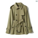 ショート丈 パーカー 羽織り用 アウター 春アウター ショート丈 パーカー 羽織り用 アウター 春アウター 感の ある ダブル ボタンの 襟 付きの 中の ロン...