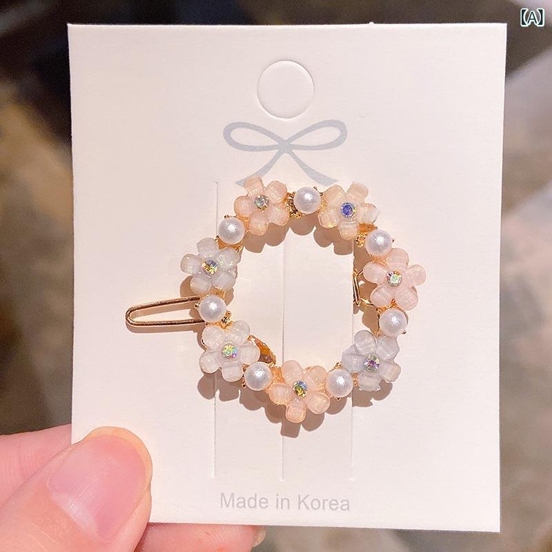 ヘアアクセサリー レディース ノー シンプル 髪留め 韓国 新型 ヘア ピン 小さい デイジーの 水 ドリル..