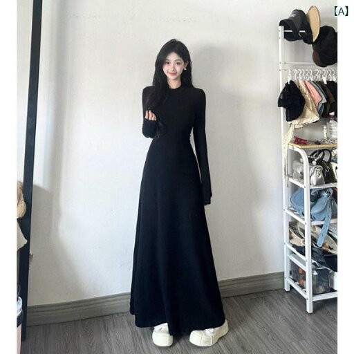 ワンピース レディース ロング丈 秋用 無地 カジュアル 赫本 風の 黒い 長袖の ワンピースの 子供の 早 秋型の フランス 式の 魅惑的は 腰を 収めて 身を 修める ロング スカートです。 ワンピース レディース ロング丈 秋用 無地 カジュアル 赫本 風の 黒い 長袖の ワンピースの 子供の 早 秋型の フランス 式の 魅惑的は 腰を 収めて 身を 修める ロング スカートです。