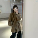 ショート丈 パーカー 羽織り用 アウター 春アウター ショート丈 パーカー 羽織り用 アウター 春アウター キャメル ケースを アップ ! スタンドカラーの 単 列の ボタンは 新型の 両面の ウール コートの レディース 短い タイプの 小さい 背の