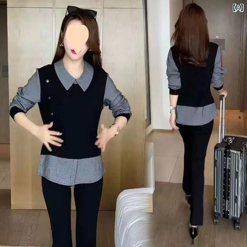 2025年 初秋 女性向け おしゃれな 年齢 軽減 ホリデー ツーピース シャツ 小柄で 美しい トップスと シ..