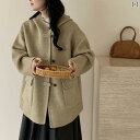 ショート丈 パーカー 羽織り用 アウター 春アウター ショート丈 パーカー 羽織り用 アウター 春アウター 2024 秋冬型 両面の カシミヤの コートの ゆっ...