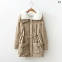 ミリタリー風 レディース カーキ マウンテン おしゃれ アウター ミリタリー風 レディース カーキ マウンテン おしゃれ アウター 秋冬服の 新型 レディース 襟 付き コットン ウェア 欧米風 子羊の 毛の ひもが 痩せている 大きい ポケットの コ