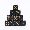 サイコロ チタン合金 金属製 高耐久 軽量 アクセサリー ソース 16号の 黒い 金 点の 丸い 角の 色の 子の サイコロの テーブルは マージャンの 部品の 16 cmを 遊びます。x2