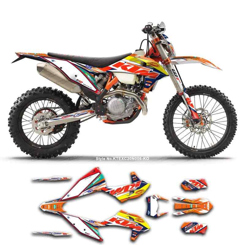 KUNGFU GRAPHICS（カンフー グラフィックス）DIRT BIKEダートバイクカスタムデカール フルキット ビニールステッカー（オレンジ） 適合KTM 2020 2021 2022 2023 KTM EXC EXC-F XC-W XCF-W 150 250 300 350 450 500，デ