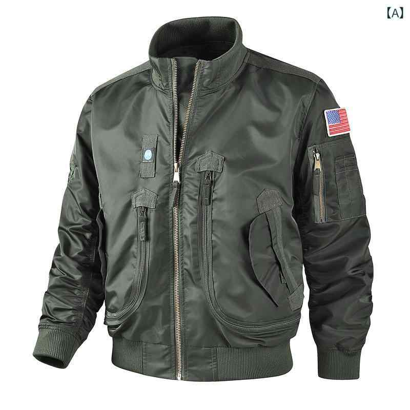 秋冬型 飛行 ジャケット 男 式 軍 旅 工 装 立 襟 ジャケット アウトドア 迷彩 飛行 服 1922素材の機能: 通気性のある,防水,耐摩耗,防風性,吸湿発散性,高さ色堅牢度供給カテゴリー: スポット製品カテゴリー: ジャケット商品番号: 1922スタイル: 作業服淘宝網カテゴリー: ファッションシティ(24～35歳)首輪の種類: スタンドカラー: タイプ前立て: ジッパーフード付きかどうか: フードなし厚さ: 薄手部分パターン: ソリッドカラー適した季節: 春と秋群衆に適しています: 大きいサイズシーズン: 2024年秋生地名: ナイロン主な生地構成: ナイロン/ナイロン主な生地成分の含有量: 100裏地の成分: ポリエステル繊維(ポリエステル)裏地成分の含有量: 100衣服の裾の: ストレートヘム職人技: ノーアイロン処理衣類のポケットのスタイル: ジッパーポケット着こなし: 外で着る袖丈: 長袖色: ミリタリーグリーン,カーキ,黒,迷彩サイズ: S,M,L,XL,XXL,XXXLの供給: いいえ品質検査報告書の有無: いいえ対象年齢層: 大人対象性別: 男性