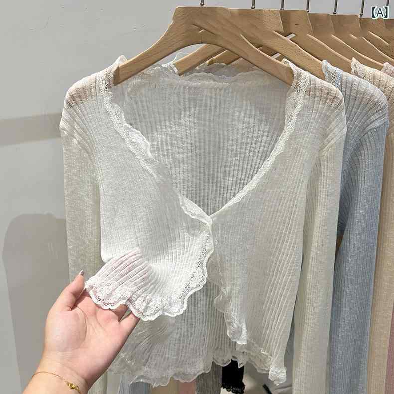 "レディース ラッシュガード 水陸両用 ウェア 紫外線対策 水着 " &ampquotレディース ラッシュガード 水陸両用 ウェア 紫外線対策 水着 &ampquot Vネックの 木の 耳元の 氷の 糸の ニットの 日焼け防止の カーディガンの レディース 夏の