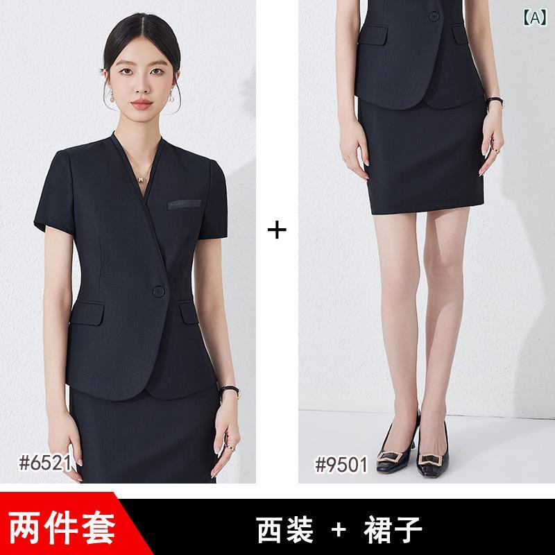 ブレザー 夏 レディース 半袖 テーラードジャケット 薄手 ゆったり スーツジャケット 5分丈袖 ジャケット おしゃれ サマースーツ オフィス プレゼント 女性用 夏の プロ スーツ 半袖 作業着 ブルー スーツ スカート ホテル フロント ジ