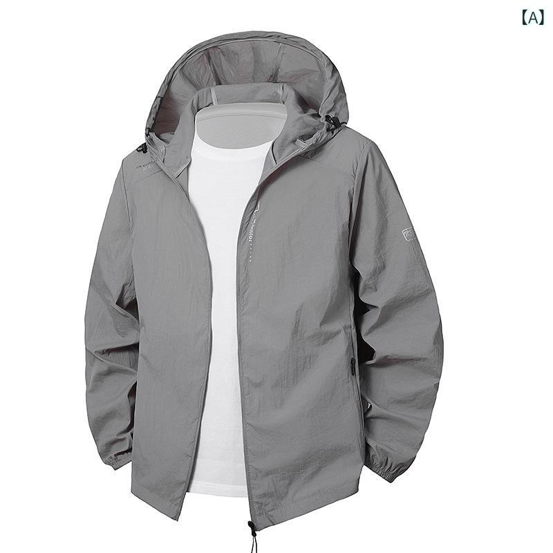 薄手 夏ジャケット 涼感 カジュアル サマーアウター 中年の 日焼け防止 服 男の 夏は 帽子と 屋外の 皮..