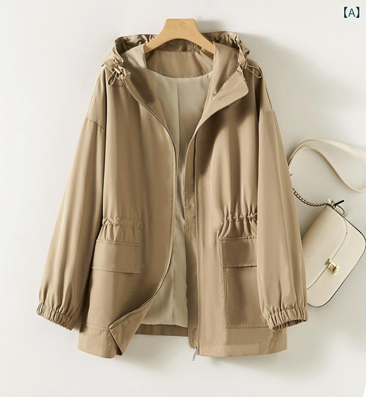 ショート丈 パーカー 羽織り用 アウター 春アウター ショート丈 パーカー 羽織り用 アウター 春アウター 2024 高級 カジュアル コート 女性 秋 帽子 ...
