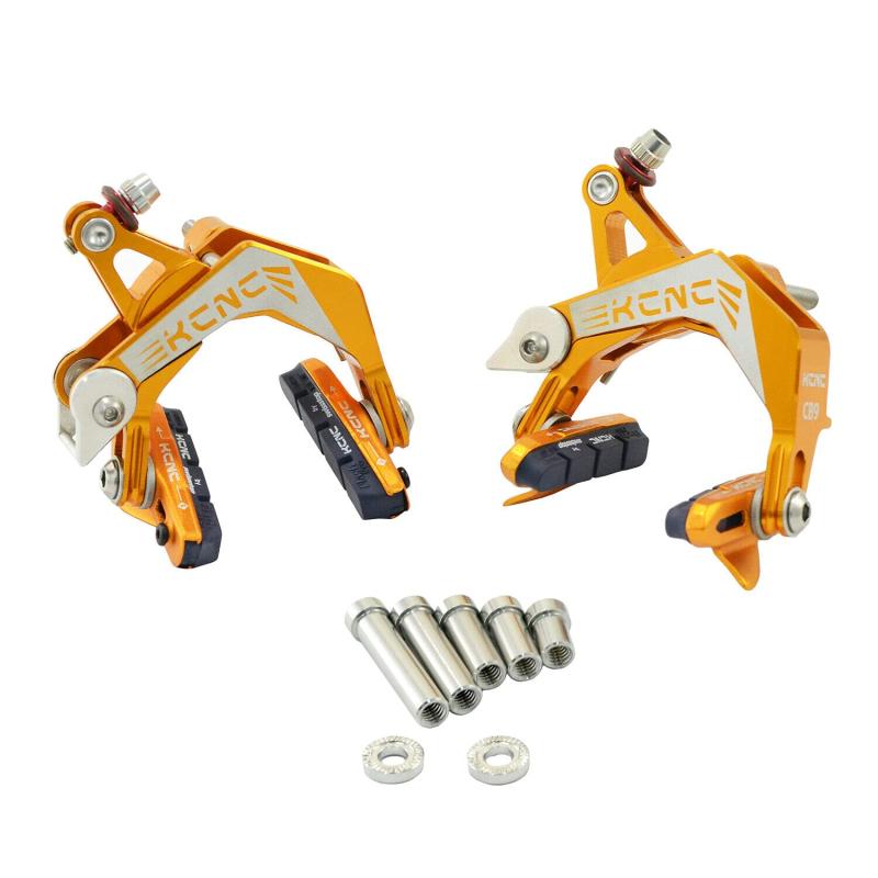 KCNC CB9 Road Caliper Brake Set (Front and Rear) Designed For Road Bike Wide Wheel Rim, Gold, SK2427