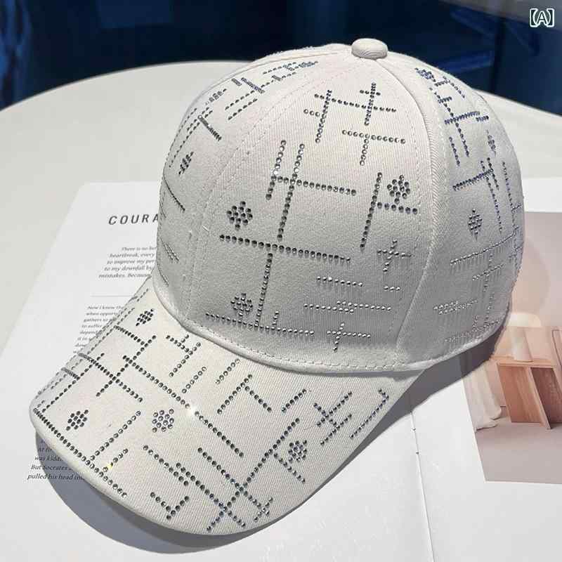 キャップ レディース 深め 小顔効果 UVカット 綿100% サイズ調整 新型の ドリルの アルファベットの ア..