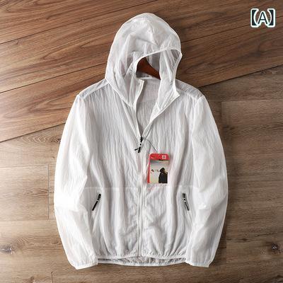 薄手 夏ジャケット 涼感 カジュアル サマーアウター 無 象徴で 軽薄で す 収納 可能 ! メンズ 夏 カジ..