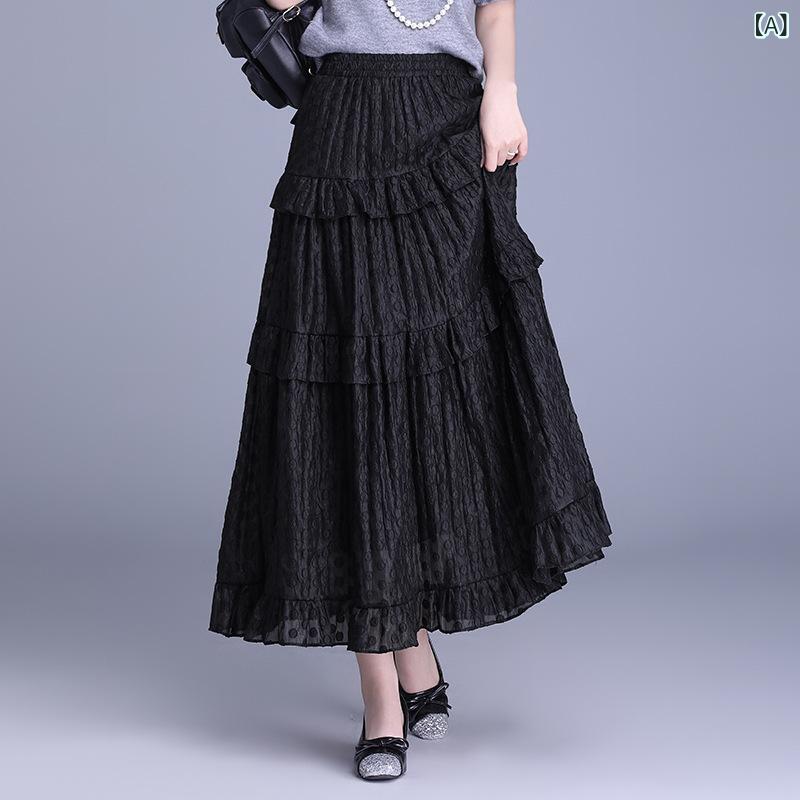 ティアード ロングスカート フレアスカート マキシスカート スカート 体形カバー ロング フレア マキシ 夏 コットン おしゃれ マキシ丈 レディース ロング丈 シンプル リラックス無地 ロング ティアード ロングスカート フレアスカート マキシスカート(4)