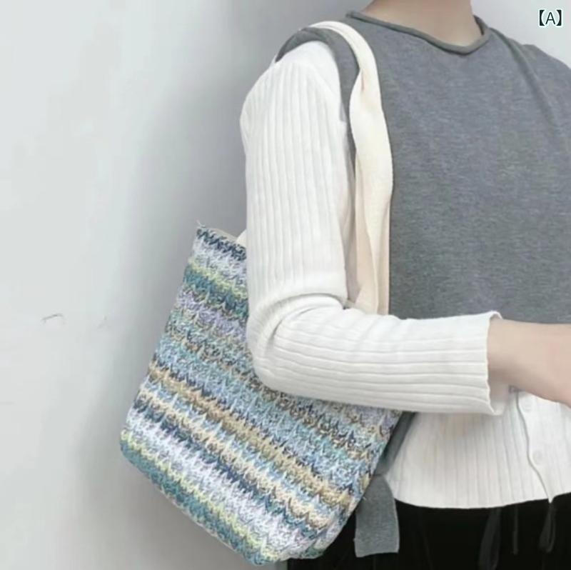 クラッチバッグ ノー シンプル 結婚式 フォーマル ショルダー ハンド Kuaishouの 夏 爽や かな お姫様 女子 学生 シンプルで な 織り PP グラス ショルダー 小さい ハンドバッグ