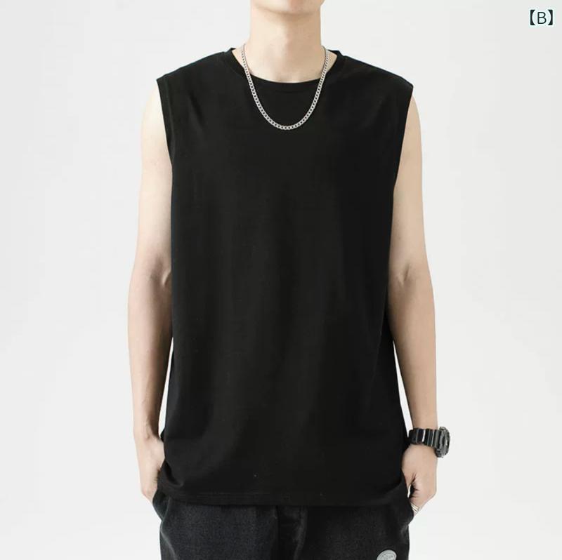 アウター メンズ 薄手 秋用 軽量 通勤 肩の ベストの メンズ 秋 夏の アメリカ フィットネスの 服の 中に 馬 甲の 運動の 速乾の 袖なしの t シャツ 底の シャツを 掛けます。
