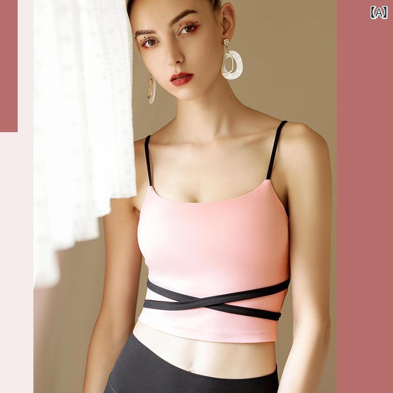 吸湿速乾 冷感 涼しい 薄手 スポーツ ストレッチ の フィットネスの ベストの レディース 衝突 色は 胸の クッションの 高さ 弾の 速乾の 運動の フィットネスの 個性の ヨガの ガーターの 上着を くわえて 代行 します。