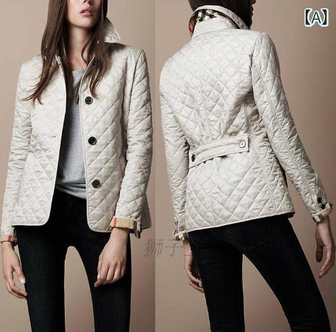 UVカット パーカー 日焼け防止 アウター アウトドア レディース UVカット パーカー 日焼け防止 アウター アウトドア レディース Wish クロスボーダー 速 売 欧米 ファッション 折り返し 襟 色 線 菱 格 単 列 ボタン 修身 紡 糸 コッ(4)