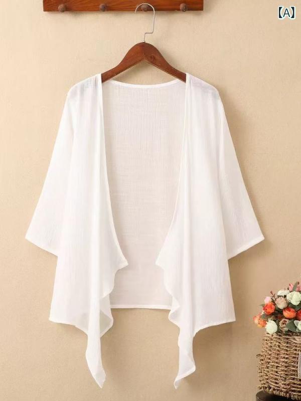 &quotUV対策 カーディガン 冷房対策 アウター 通気性 カーディガン &quot &ampquotUV対策 カーディガン 冷房対策 アウター 通気性 カーディガン &ampquot 夏 薄手 竹 綿 日焼け防止 カーディガン レディース 無地 アウター ショール 七分袖