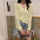 "冷感 レディースニット 薄手 サマーカーデ 夏用羽織 UVケア " &quot冷感 レディースニット 薄手 サマーカーデ 夏用羽織 UVケア &quot 2025夏 韓国 薄手 Vネック 冷感 ニット 長袖 日焼け防止 カーディガン 女性用 おしゃ